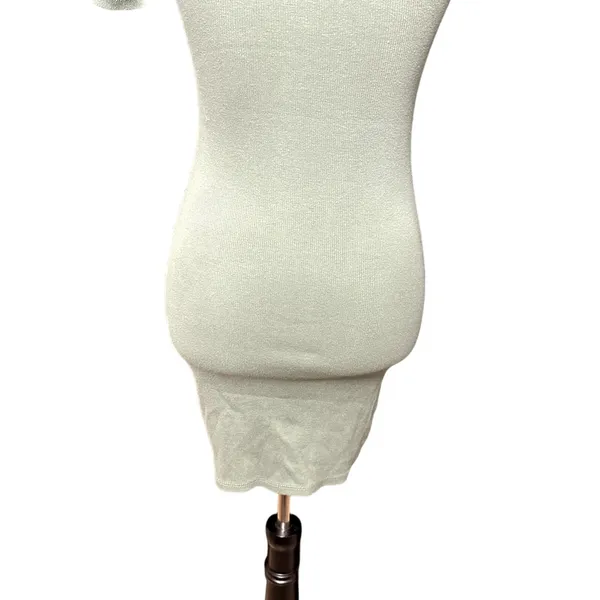 Open Edit Ribbed Bodycon Dress Sage Green Short Sleeve TShirt Dress XXS NWOT - Image 8