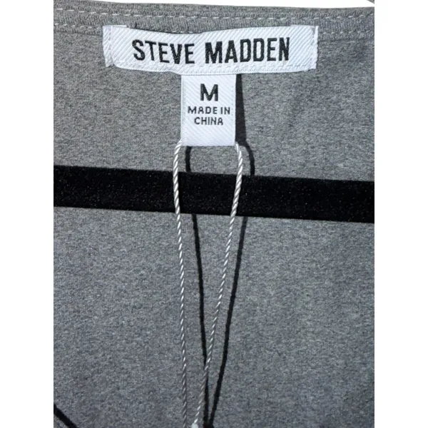 Steve Madden Womens Grey Metallic V-Neck Long Sleeve Bodysuit Size M NWT - Image 3