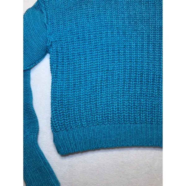 Free People Blue Cable Knit Cropped Sweater Size S‎ - Image 4