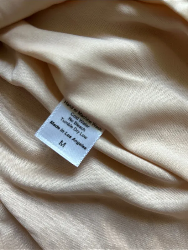 Lucy in the Sky Champagne Satin Mini Slip Dress with Side Ties - Image 3