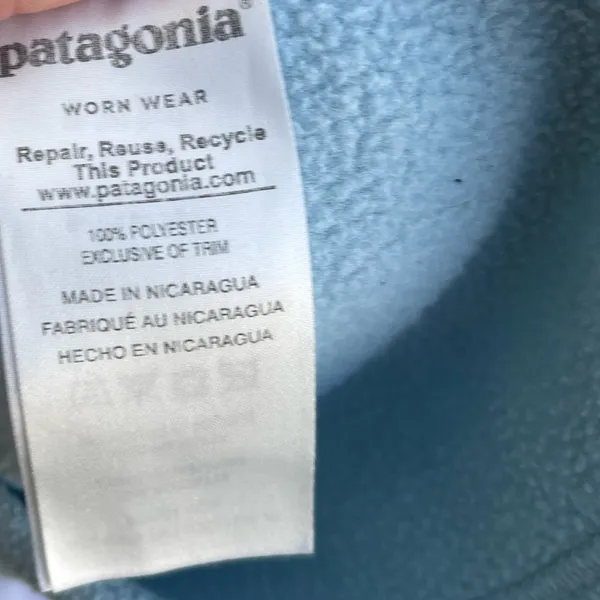 Patagonia Classic Synchill Marsupial Light Blue Pullover Women’s Sweater Sz L - Image 11