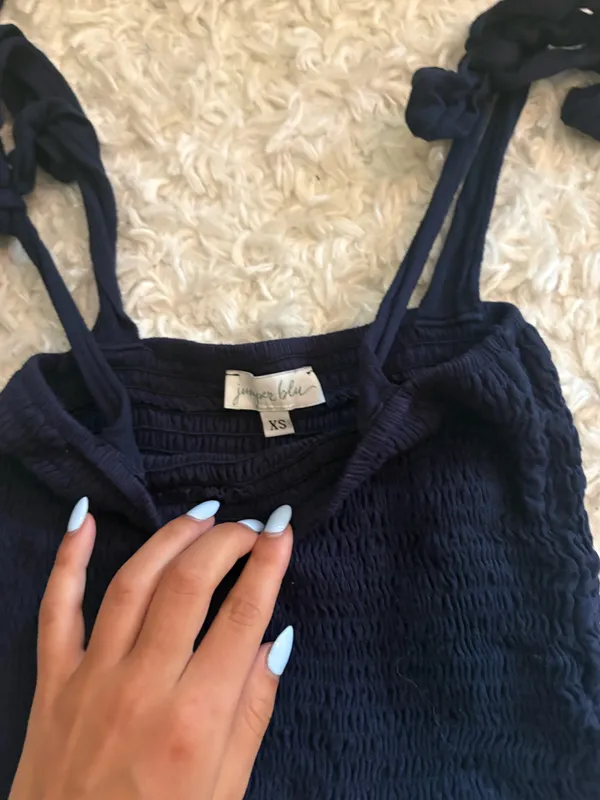Navy tank top with ties Blue Size XS - Image 2