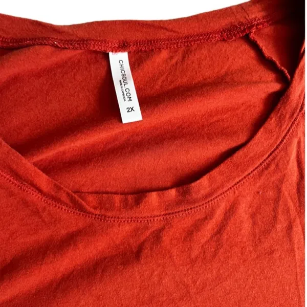 Chic soul slouchy long sleeve tunic ORANGE RUST 2X - Image 4