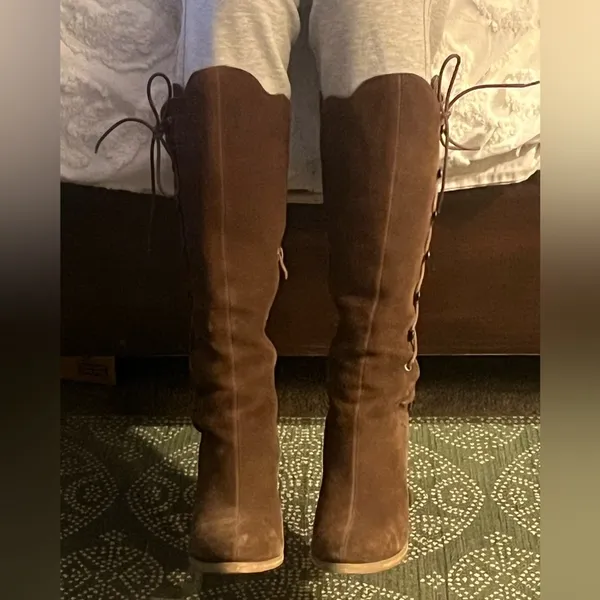 sbicca RARE lace up/ zipper boho suede boots sz 9 - Image 6