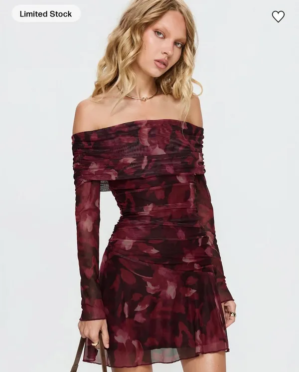 Princess Polly Off Shoulder Long Sleeve Mini Dress - Image 2