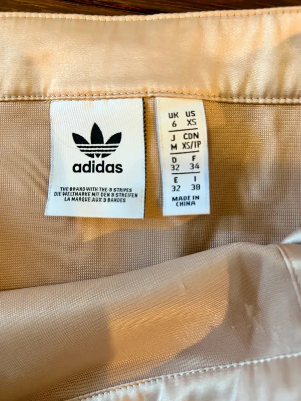 Adidas 2000 Wrap Skirt Light Pink Nude Rhinestone Logo Y2K Classic Preppy Doll - Image 5