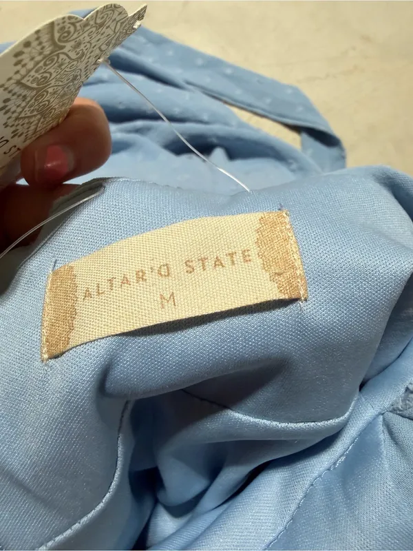 Altar’d state Blue Ruffle Wrap Maxi Dress NWT MSRP$90 Medium Florenzia - Image 11