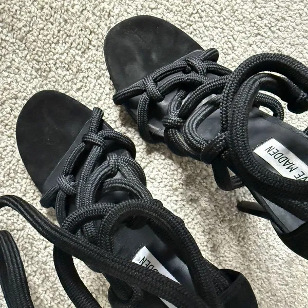 Steve Madden Black Strappy High Heels - Image 3