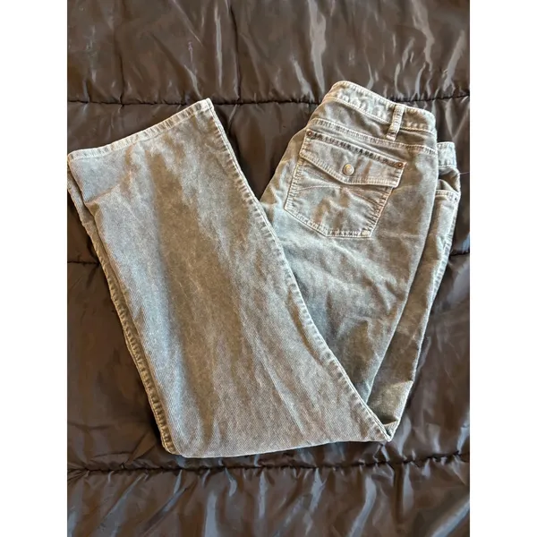 Ann Taylor LOFT Curvy Bootcut Corduroy Pants Gray Mid Rise Size 12 - Image 3
