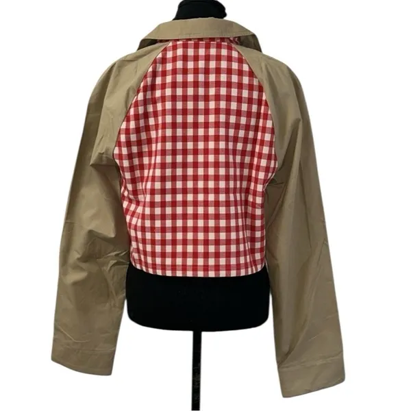 Anthropologie English Gingham Cropped Jacket(Size Medium) - Image 5