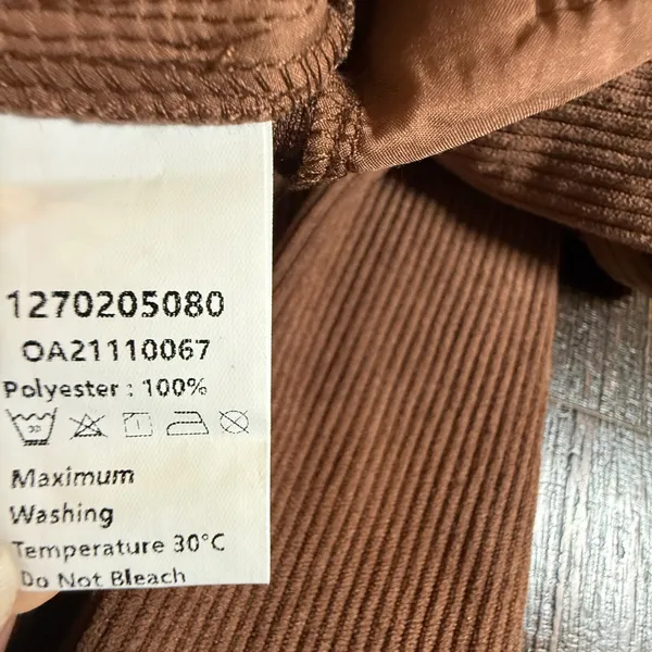 Commense Womens Brown Corduroy Wide Leg Pleated Trousers High‎ Waist Size M NEW - Image 7