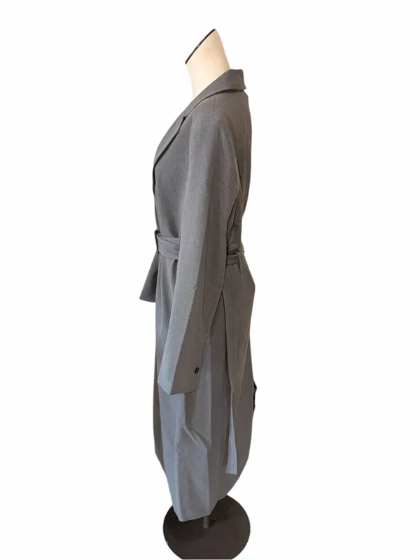LOFT Versa Gray Belted Long Coat Dress Size M NWT – Tailored Minimalist Style - Image 4