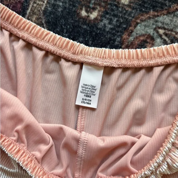 Victoria’s Secret lounge sleep pj’s Peach‎ Set crushed velvet bra shorts - Image 2