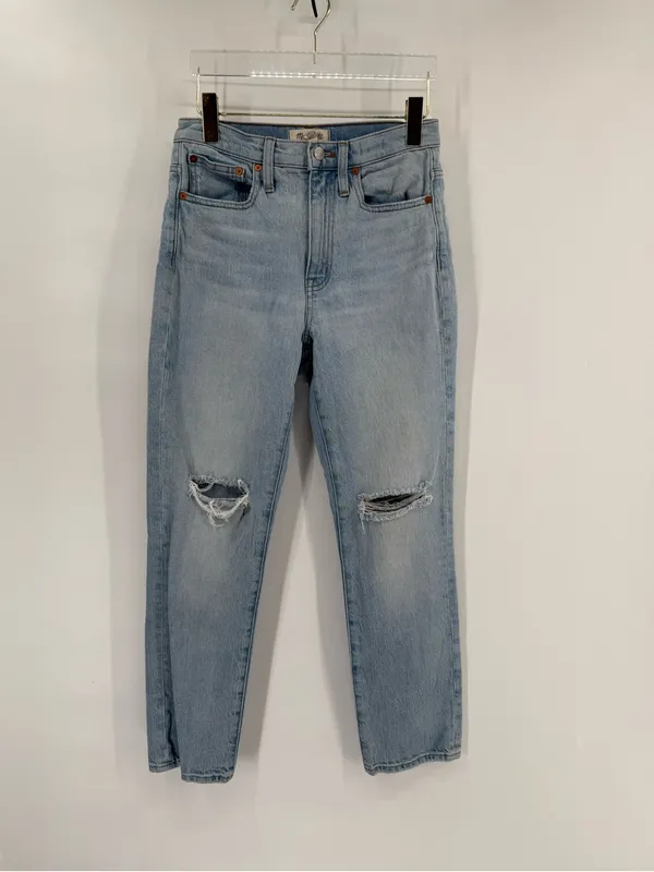 Madewell The High-Rise Slim Crop Boyjean in Dumas‎ Wash: Ripped Edition size 25 - Image 3