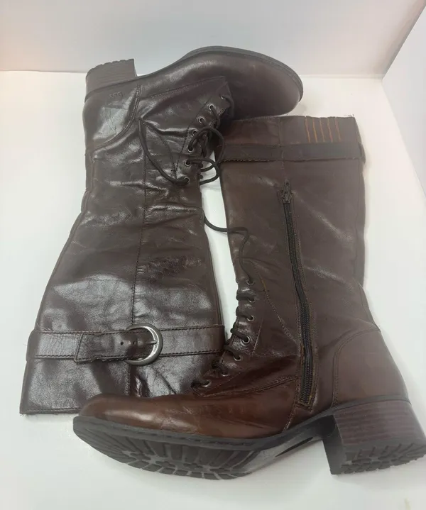 B.O.C. Brown Leather Tall Riding Boots Size 9 - Image 4