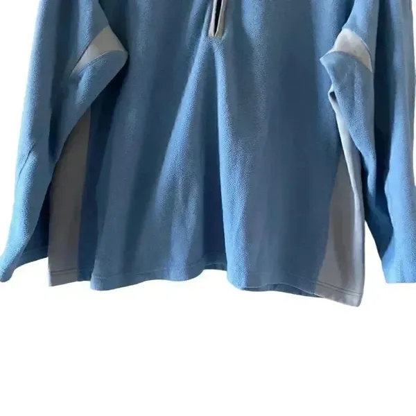 Lands’ End ¼ ZIP Fleece Blue Gray Long Sleeves Soft Cozy Unisex Jacket 3X #1308 - Image 3