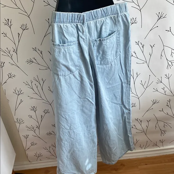Light Blue Wide Leg Women's Pants - Image 2