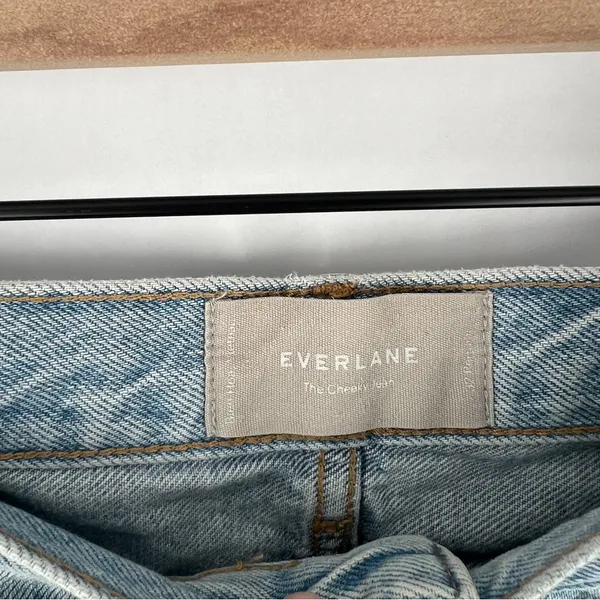 Everlane Cotton Light Blue Denim Button Fly High Rise‎ Straight Ankle Jean - Image 5