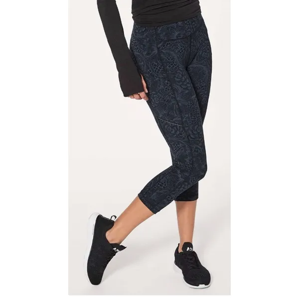 Lululemon Speed Up Crop 21 Luxtreme Mach Blue Black 10‎ - Image 3