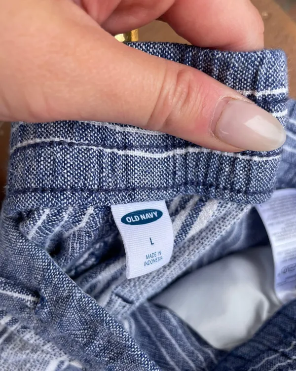 Old Navy Linen blue striped pants 🌊 - Image 4