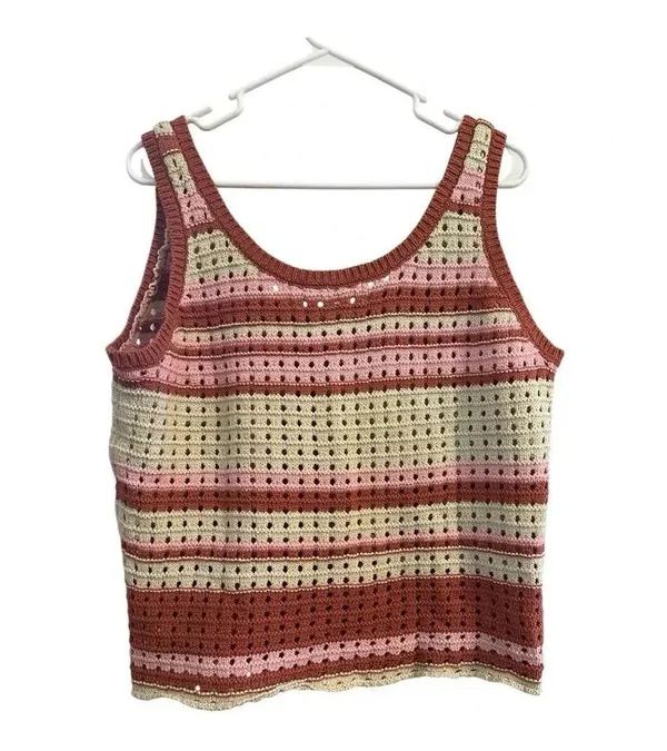 a.n.a Knit Button Sweater Stripe Vest // Size Large - Image 6