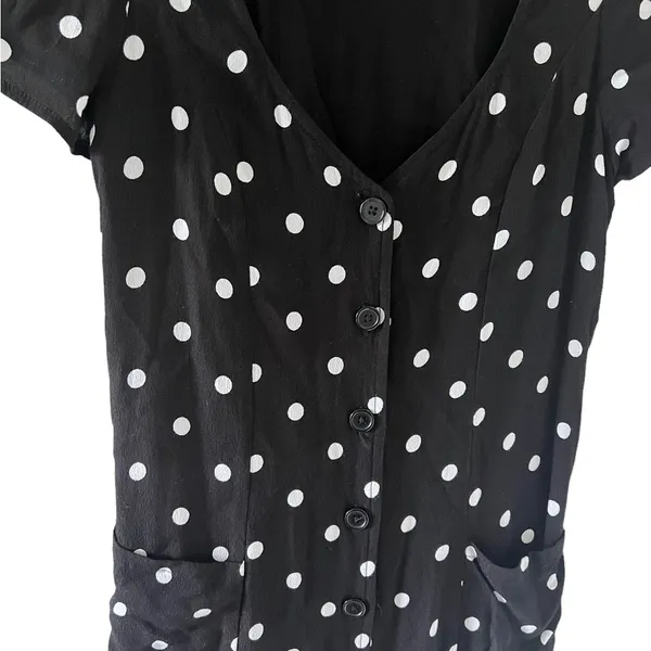 Urban Outfitters Lola Polka Dot Button Down Mini Dress - Image 7