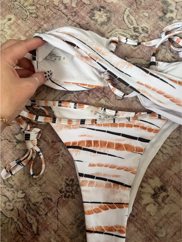SHEIN Brown and White Bathing Suit Set - Image 3