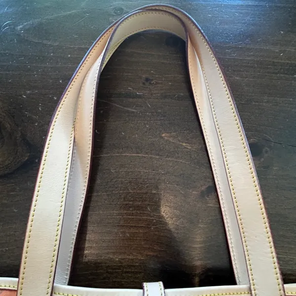 Dooney & Bourke Large Tote Bag Purse Tangerine Canvas Leather Designer‎ Monogram - Image 6
