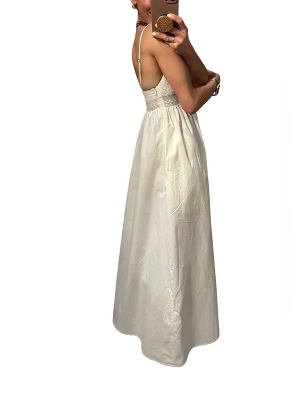 Zara Cotton Poplin Maxi Dress in Ivory s - Image 2