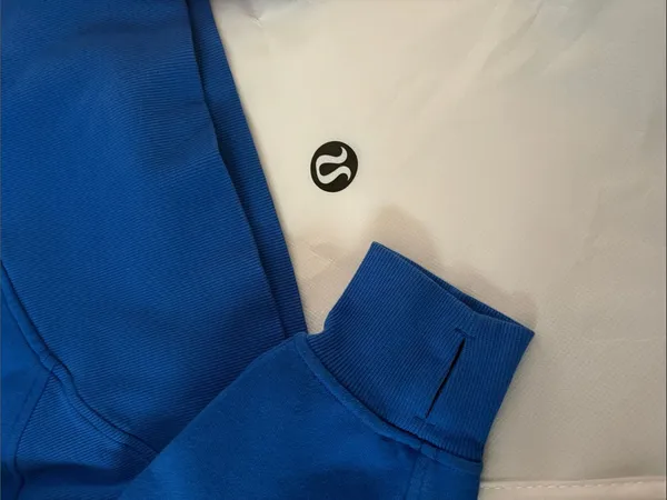 lululemon athletica Scuba Electric Blue Half-Zip Cowl Pullover - Image 4