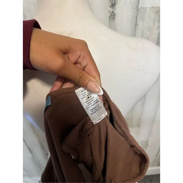 Brown long sleeve crop top Brown Size M - Image 3