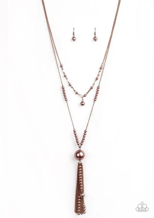 Abstract Elegance copper necklace and earrings -paparazzi - Image 3