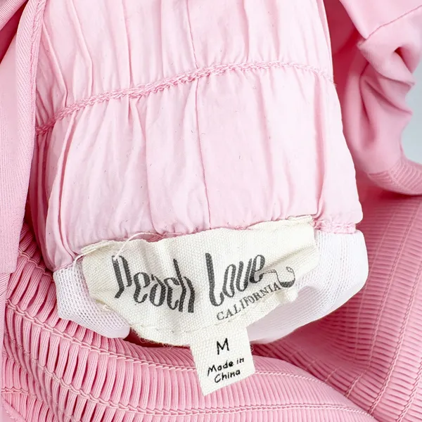 Peach Love California Womens Pink Smocked Ruffle Sporty‎ Active Romper Size M - Image 6