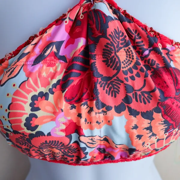 Maaji‎ Bikini Top Womens Large Red Reversible Smocked Floral Halter 3011MTS NWT - Image 10