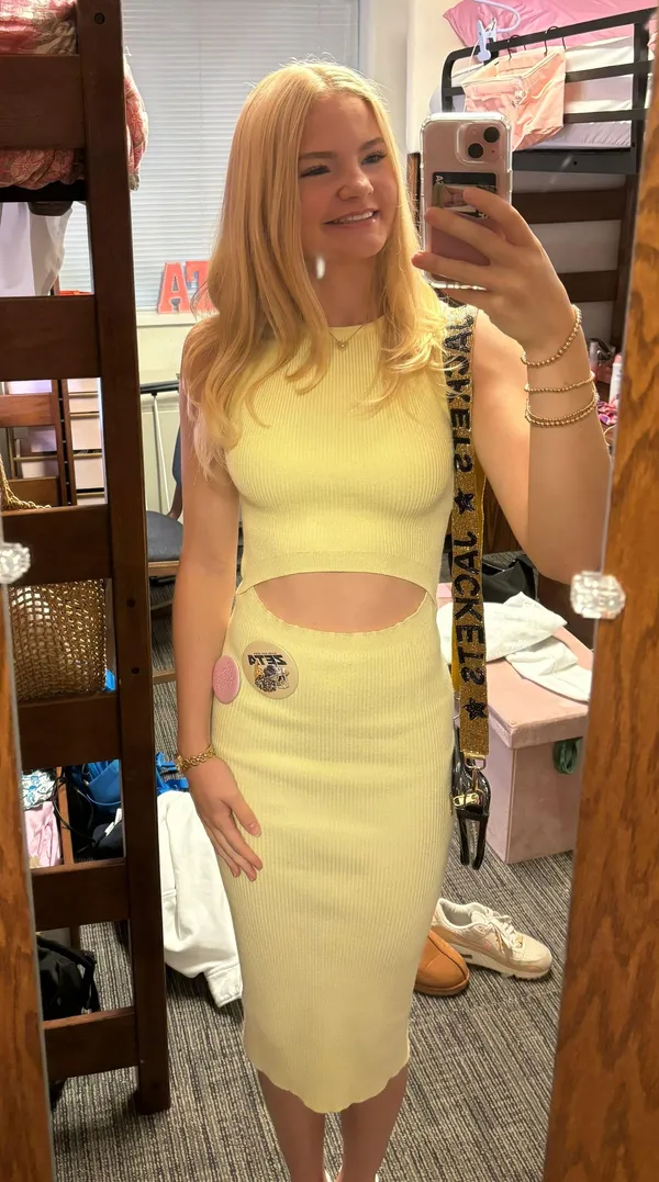 Princess Polly Yellow Ribbed  Midi Dress - Image 4