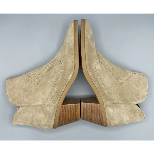 Rebecca Minkoff Womens Tan Suede‎ Ankle Boots 9.5 Bootie Heel Career Casual - Image 5