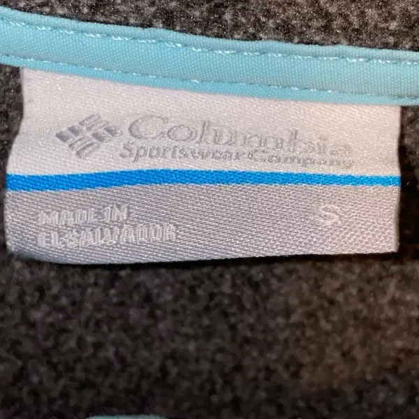Columbia PFG Sky High Gray Fleece Pullover Quarter Zip Jacket‎ Small Teal Trim - Image 5
