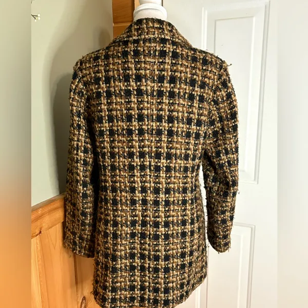 Carte double breasted wool blend coat. Size M Black Size M - Image 3