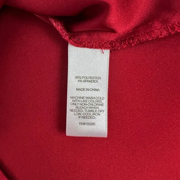 Express Dark Red Short Sleeve Dressy Blouse‎ Top Size XS - Image 6