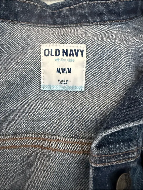 Old Navy Dark Blue Denim Jacket - Classic Trucker Style - Image 4