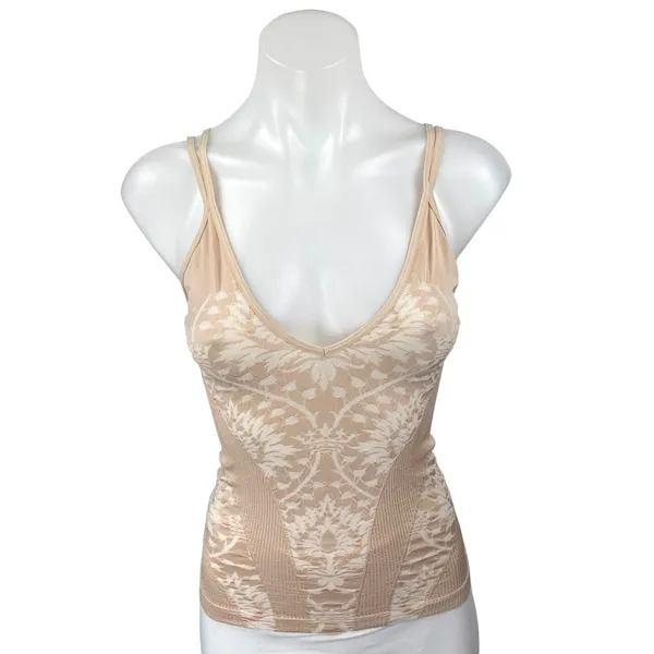 Free People Intimately Mercury Cream Beige Seamless Floral Cami Tank Top XS/S - Image 2