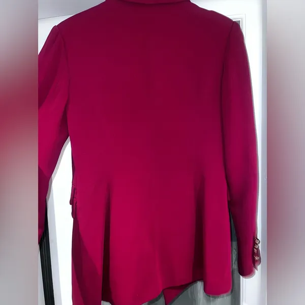 Revolve C/MEO Collective Red Notch Collar Blazer size Small Buttoned Golden - Image 6