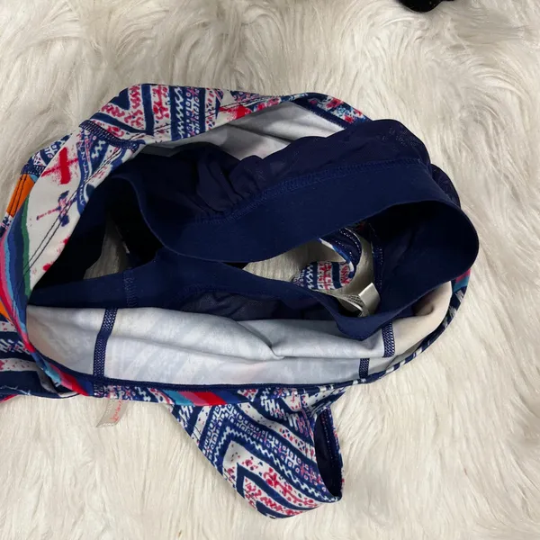 FP Movement Women Blue Multi Geometric Southwestern Sports Bra Crop Top Size M - Image 7