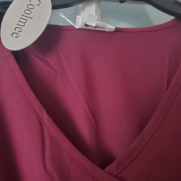 Maternity Coolmee burgundy button down dress size Large New never worn b… - Image 3