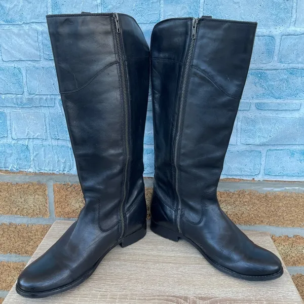 Frye Melissa Button Black Leather Knee High Riding Boots. 8.5 B - Image 3