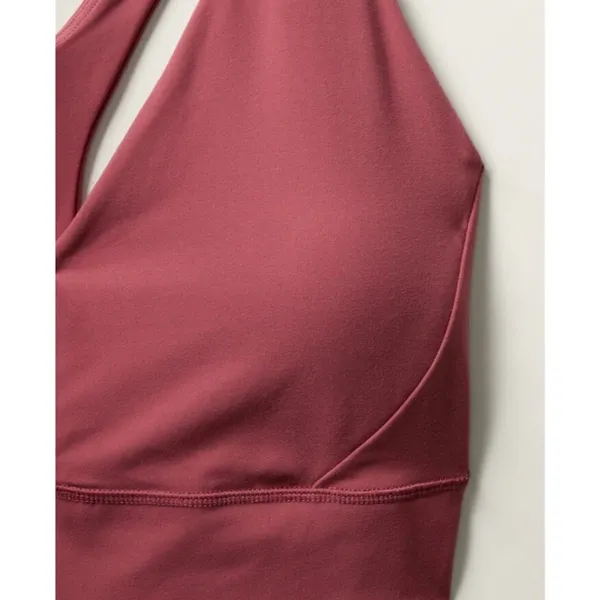 New Athleta S Transcend Plunge Sports Bra Small D-DD Berry Rose Red - Image 2