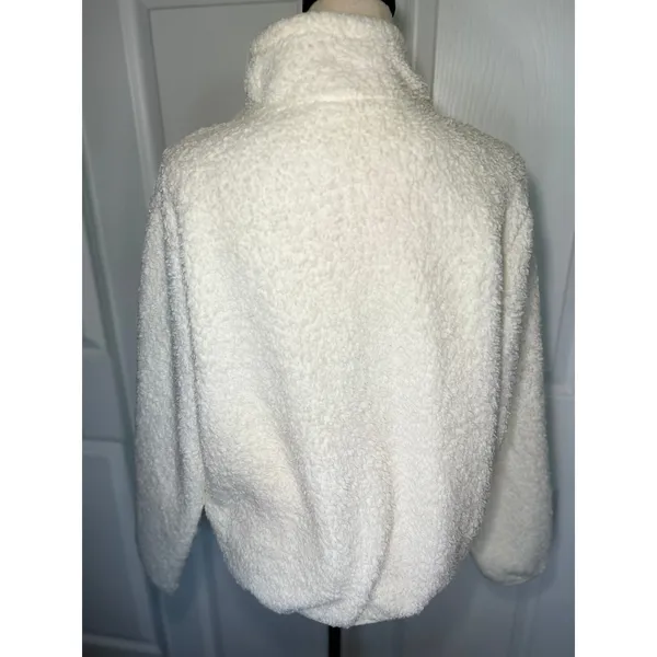 Patagonia Los Gatos 1/4 Zip Fleece‎ Pullover Medium Birch White Sherpa Jacket - Image 3