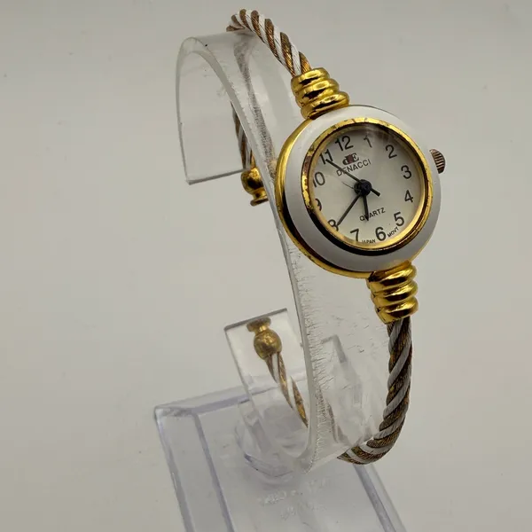 Vintage Denacci Women's Two-Tone Twisted Cable Bangle Watch New Battery - Image 2