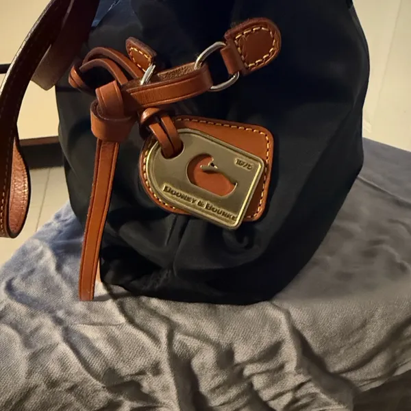 Dooney & Bourke Black Tote Bag with Brown Trim - Classic Women's Carryall - Image 2