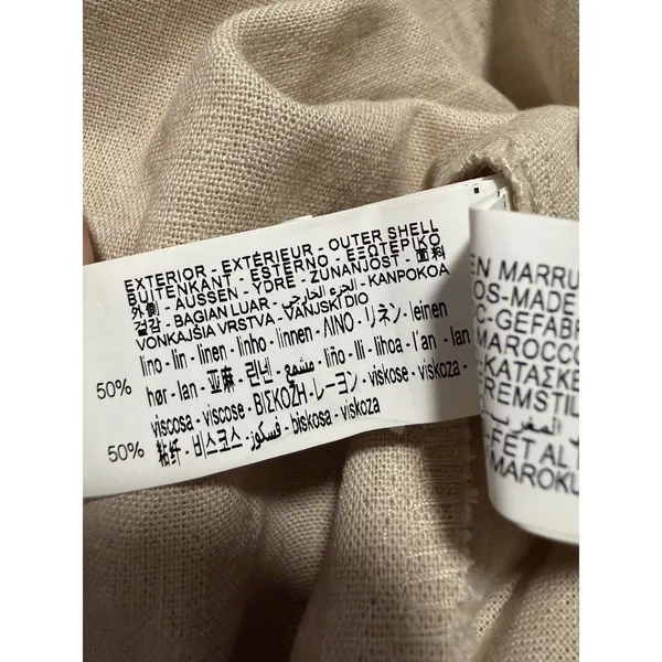Zara Beige Black Trim Tank Maxi Dress Resort Beach Linen Capsule European - Image 4